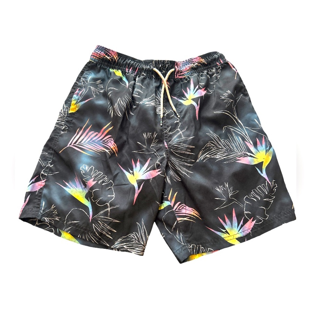 Original Use Black Board Shorts Tropical Floral